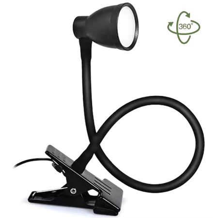 Lampa stolová LED 5W 3-6000K CCT USB na štipec čierna GOOD EYE