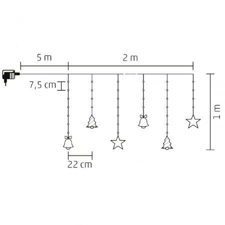 Vianočný svietiaci záves micro LED 10 figúrok HOME KAF11/WW