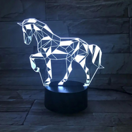 Lampa stolová LED RGB 3D ILLUSION LAMP Kôň