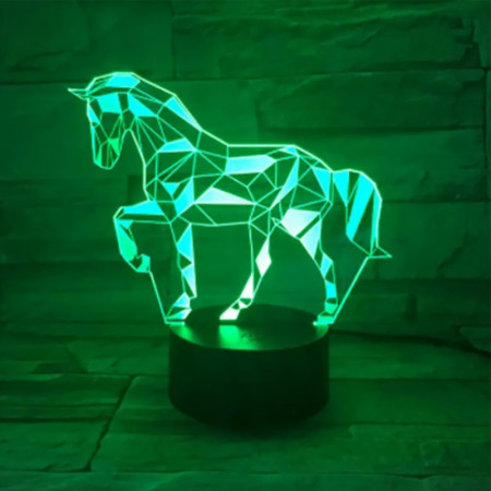 Lampa stolová LED RGB 3D ILLUSION LAMP Kôň