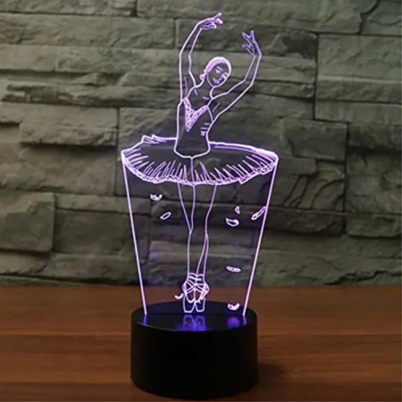 Lampa stolová LED RGB 3D ILLUSION LAMP Balerína