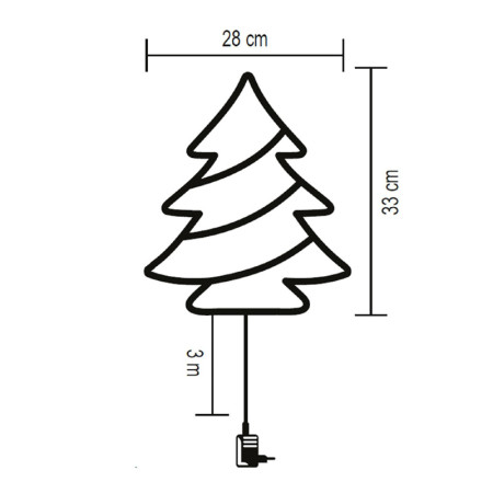 Vianočná dekorácia do okna LED stromček HOME KID502M IP44 230V