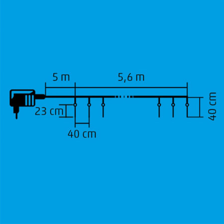 Vianočná súprava LED CENCÚĽ HOME KJL240 240LED 5,6x0,4m 15cencúľov CW IP44