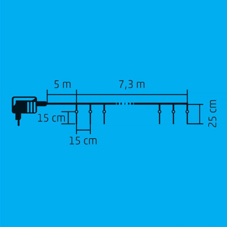 Vianočná súprava LED CENCÚĽ HOME KJL50C 50LED 7,3x0,25m 15cencúľov CW IP44