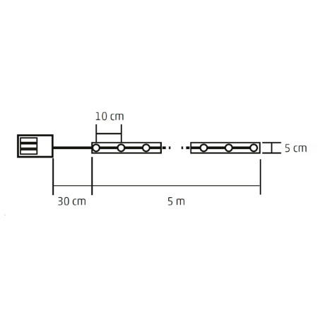 Vianočná súprava LED STUHA HOME RLS5WW 50LED WW 5m TIMER (3xAA)