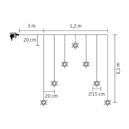 Vianočný svietiaci záves LED snehové vločky HOME KAF7WW