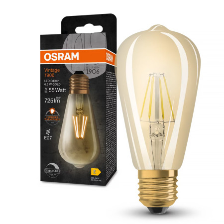 Žiarovka OSRAM LED Vintage 1906 E27 6,5W/824 GLOBE FILAMENT GOLD EDISON DIM