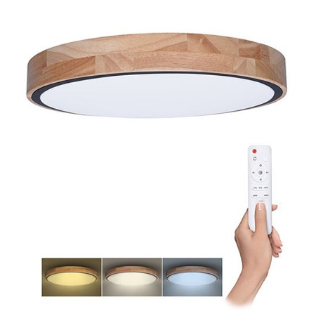 Stropnica LED 510mm 60W 3-6000K CCT+DO Wood decor 4200lm SOLIGHT WO8006