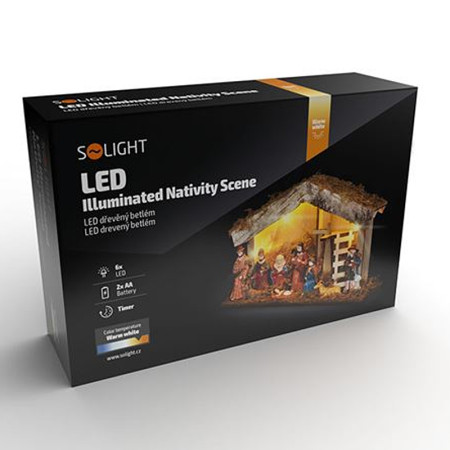 Vianočná dekorácia betlehem SOLIGHT 1V276 (27x17x7cm; 6LED 2xAA)