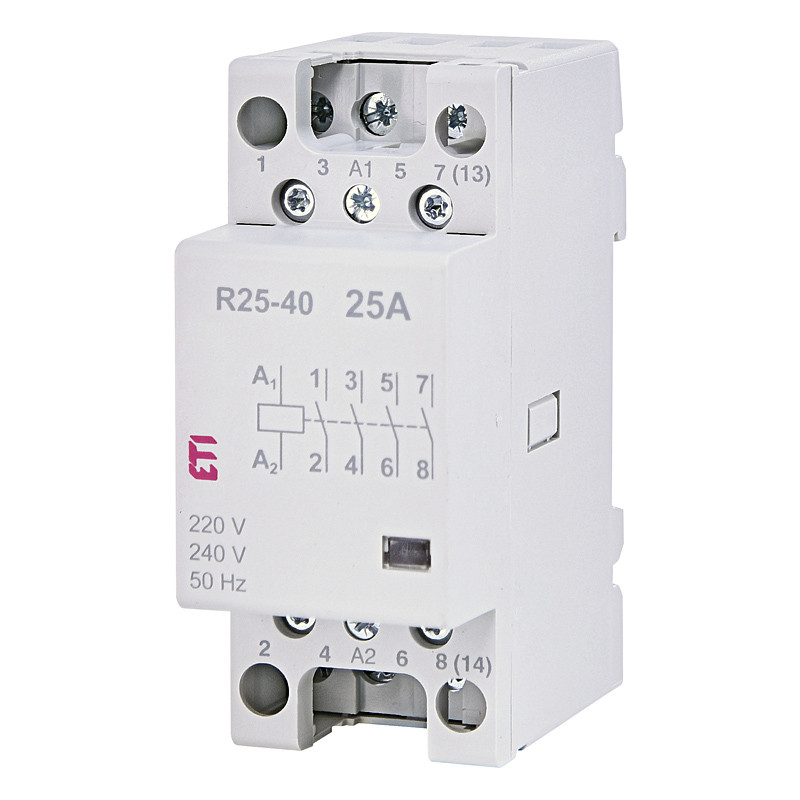 Stýkač modulárny ETI R25-40 25A 230V AC 002462310 4pol 2moduly