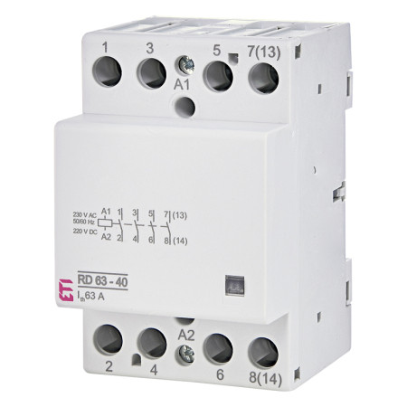 Stýkač modulárny ETI RD63-40 63A 230V AC/DC 002464026 4pol 3moduly