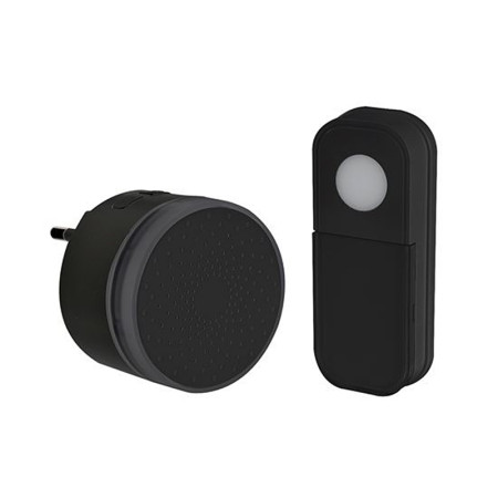 Zvonček bezdrôtový 230V 180m SOLIGHT 1L77B čierny
