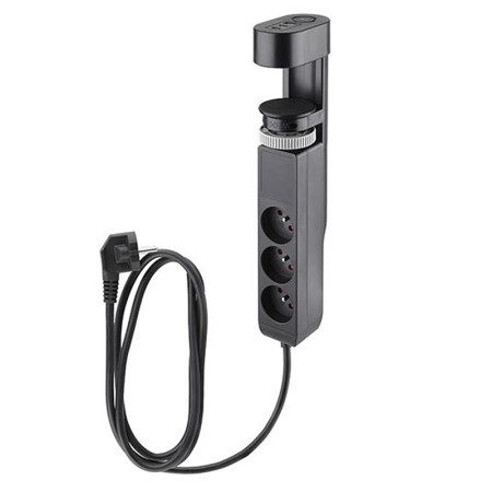 Zásuvka kancelárska 2m/3z+USB A+C čierna SOLIGHT PP105C-PD20-B