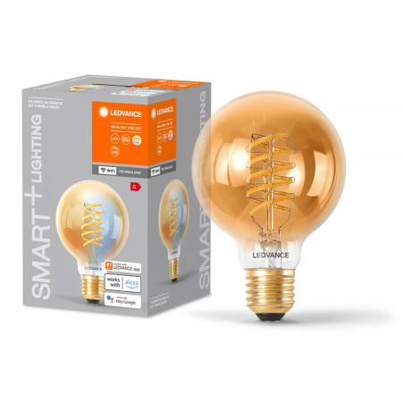 Žiarovka LEDVANCE LED SMART WIFI E27 8W/22-5000K CCT GLOBE G80 FILAMENT GOLD TUNABLE DIM