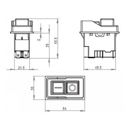 Tlačidlo dvojité červeno-zelené ZCKG ZCD-02 250V/18A