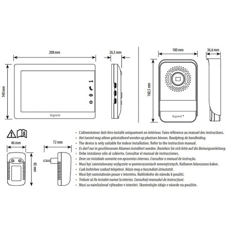 Videovrátnik LEGRAND 367910 7'' EASYKIT ESSENTIAL 1 BYT