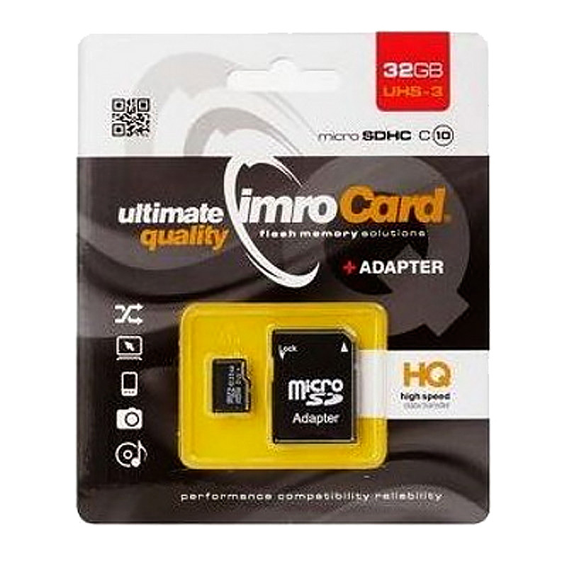 Karta Micro SD+adaptér 32GB class10 IMRO UHS-3