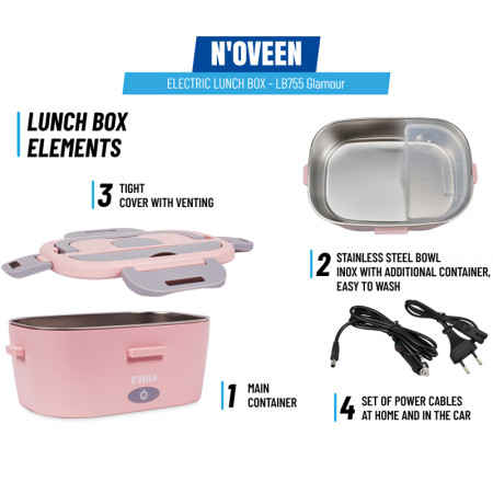 Lunch Box NOVEEN LB755 GLAMOUR PINK 60W 12/24/230V