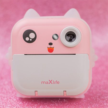 Fotoaparát digitálny MAXLIFE MXPC-100 PINK detský s tlačiarňou