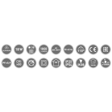 Svietidlo zapustené GTV AREZZO LD-ARZ18W-CCT biele 145mm 18W 3-6400K CCT IP20/IP54 1800lm okrúhle do podhľadov