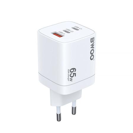 Adaptér 3xUSB 230V/5V-20V 2xUSBC+USBA BWOO CDA147 65W