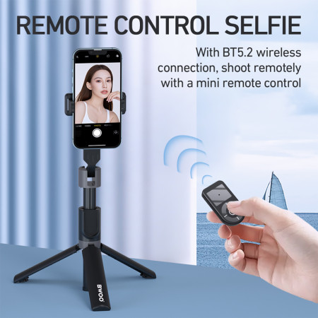 Selfie tyč teleskopická bluetooth 3v1 MONOPOD BWOO ZP14 s BT diaľkovým ovládačom