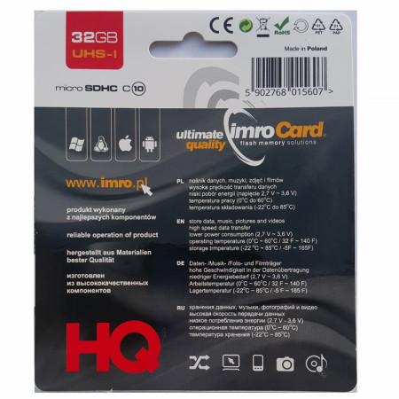 Karta Micro SD 32GB class10 IMRO UHS-I