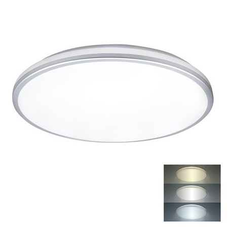 Stropnica LED IP54 330mm 18w 3-6500K CCT bielo-stieborná 1530lm SOLIGHT WO796