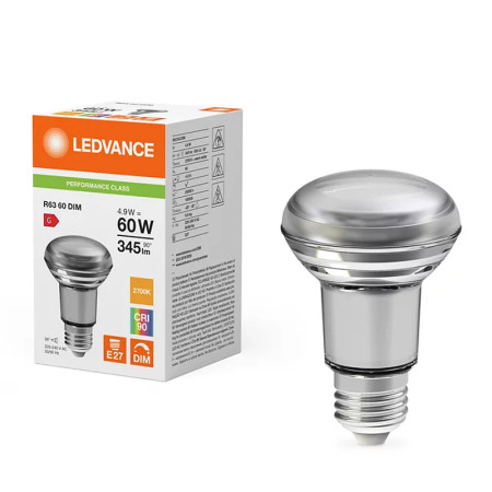 Žiarovka LEDVANCE LED R63D6036 E27 R63 4,9W/927 36° DIM PMC