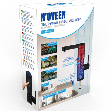 Prietokový ohrievač vody NOVEEN IWH965 na drez +displej+dotykový panel BLACK