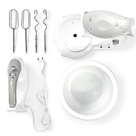 Šľahač ručný s misou NEDIS KAHM110CWT 200W