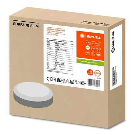 Stropnica LED IP65 10W 4000K okrúhla biela LEDVANCE SF SLIM RD 200 P 10W 840 WT IP65