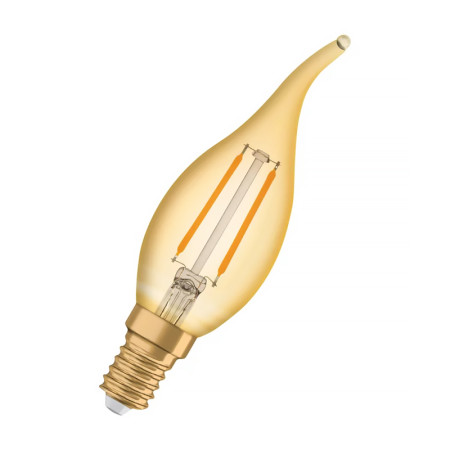 Žiarovka OSRAM LED Vintage 1906 LCLBA22 E14 2,5W/824 sviečka FILAMENT GOLD plameň
