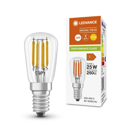Žiarovka LEDVANCE LED E14 2,8W/827 do chladničky FILAMENT T2625 PMC