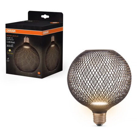Žiarovka OSRAM LED FLAT E27 3,5w/827 GLOBE G125 BLACK