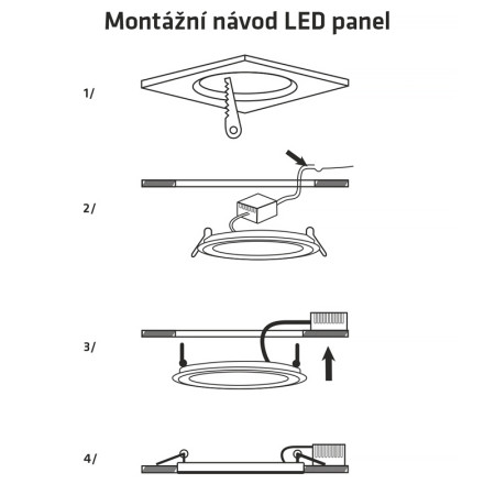 TR-145 LED panel 6W 504lm 4200K dekor drevo - kruhový