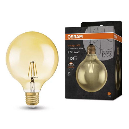 Žiarovka OSRAM LED Vintage 1906 E27 4W/824 GLOBE G125 FILAMENT GOLD