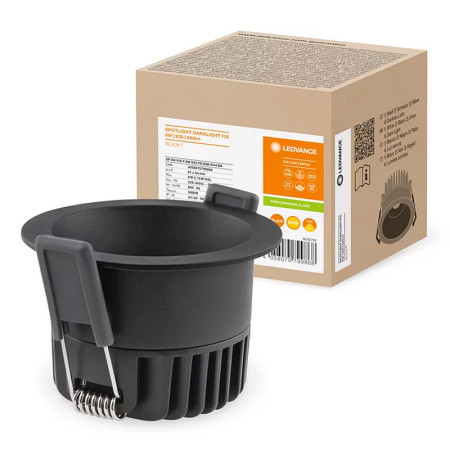 Svietidlo LEDVANCE LED SPOT DK FIX 8W/930 BK IP44 DIM okrúhle do podhľadov DARKLIGHT PMC