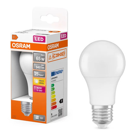 Žiarovka OSRAM LED SCLA65 E27 9W/827 12-36V AC/DC