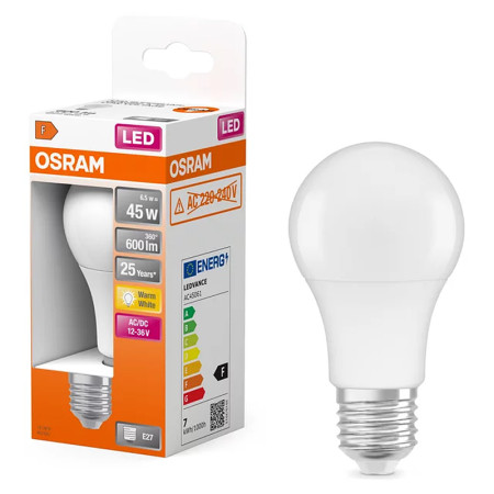 Žiarovka OSRAM LED SCLA45 E27 6,5W/827 12-36V AC/DC