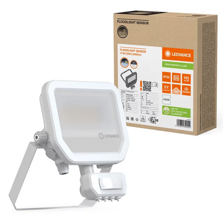 Reflektor LED 20W+PIR 4000K WT LEDVANCE FL KLM 17W/11W/4000K SENZOR SYM100 WT 2400/1600lm PMC