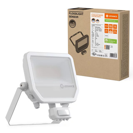 Reflektor LED 50W+PIR 4000K WH LEDVANCE FL KLM 41W/27W/4000K SENZOR SYM100 WT 6000/4000lm PMC