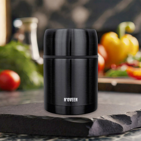 Termoska na jedlo NOVEEN TB945 BLACK TRANSPARENT 0,6L BPA FREE