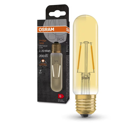 Žiarovka OSRAM LED Vintage 1906 E27 2,5W/820 FILAMENT GOLD TUBULAR