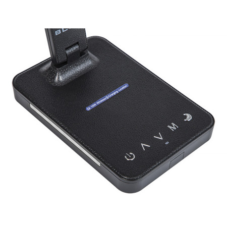 Lampa stolová LED 6W 3-6700K CCT+displej+indukčná nabíjačka čierna BLOW LB-13