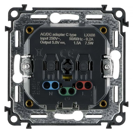 Jednozásuvka LEGRAND VALENA LIFE 756336 čierna s nabíjačkou USB C