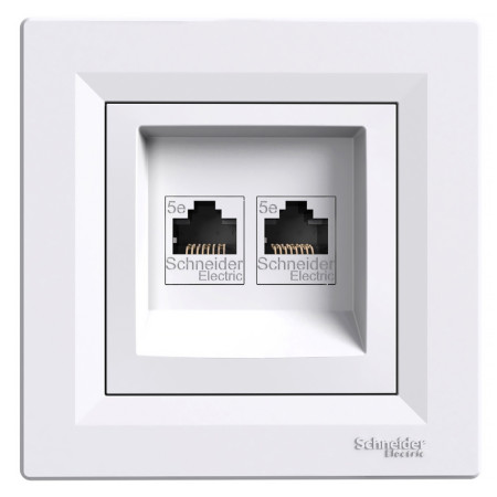 Dátová zásuvka 2xRJ45 Cat.5e UTP SCHNEIDER ASFORA EPH4400121 biela