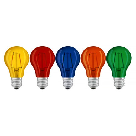 Žiarovka OSRAM LED DECOR BOX E27 2W 5 farieb (yellow+red+blue+orange+green)