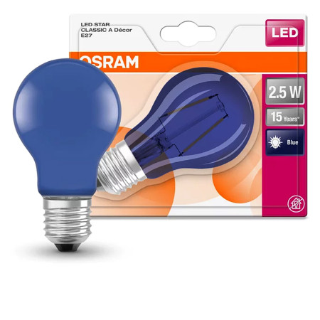 Žiarovka OSRAM LED DECOR CLA15 A E27 2,5W BLUE