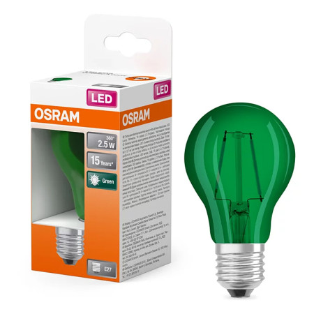 Žiarovka OSRAM LED DECOR CLA15 A E27 2,5W GREEN